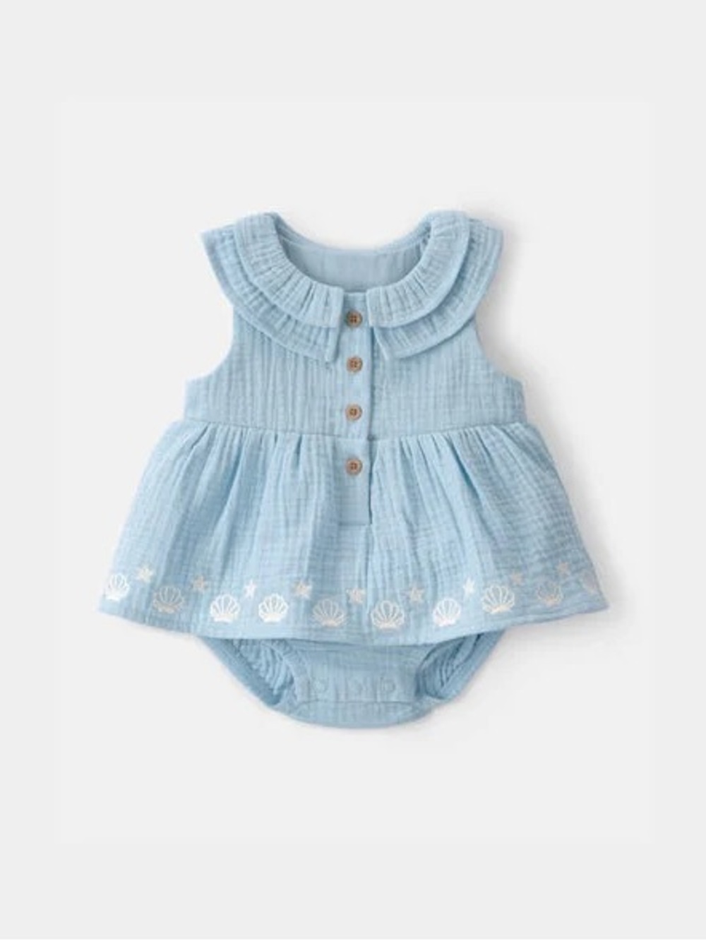 Carter’s light blue gauzy seashell dress - size 9 months